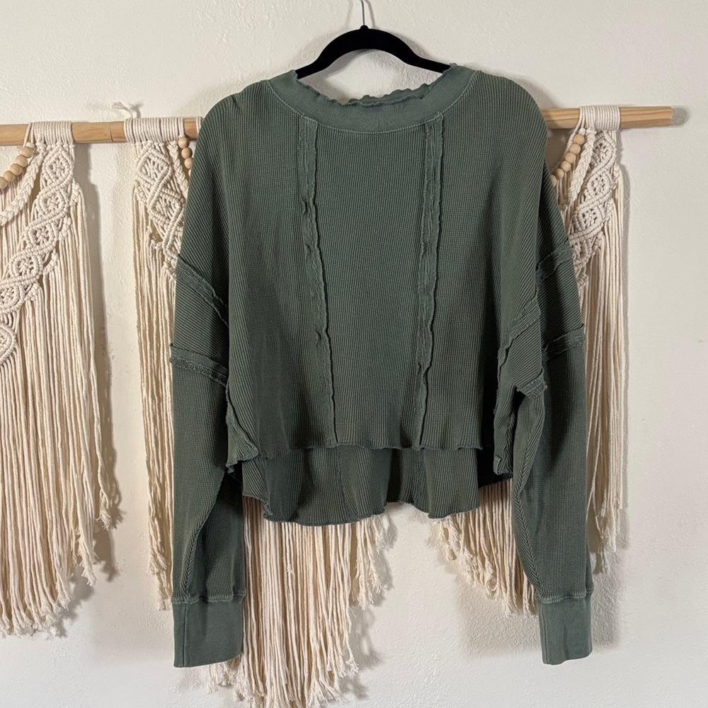 Free People Long sleeve Waffle Oversized